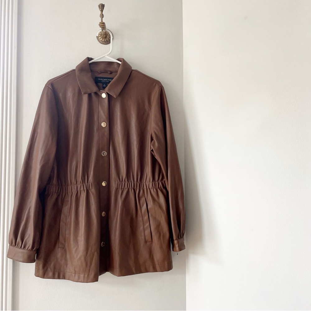 Marc New York Faux Leather Brown Jacket | Medium